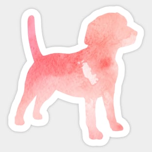 Pink Beagle Dog Art Silhouette Sticker